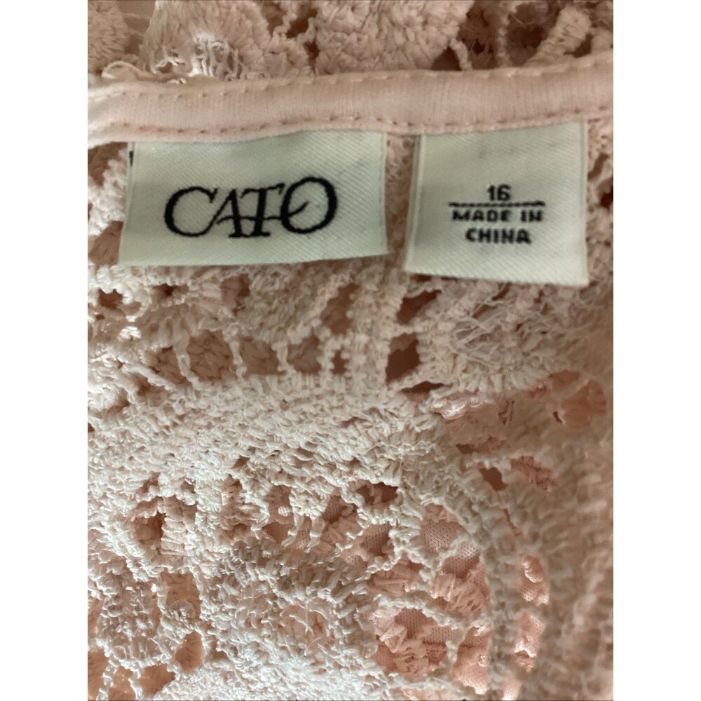Cato Lace Sheath Dress Blush Pink 3/4 Sleeve Lined Women’s Size 10 - Picture 9 of 9